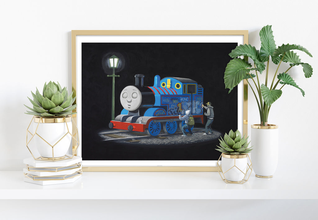 Thomas Tank Engine At Night - 11X14inch Premium Art Print