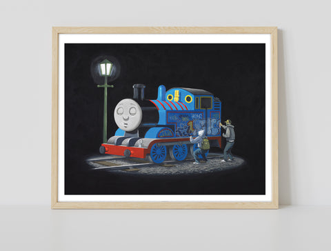 Thomas Tank Engine At Night - 11X14inch Premium Art Print