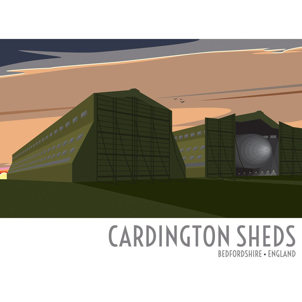 The Cardington Sheds, Bedfordshire 20cm x 20cm Mini Mounted Print