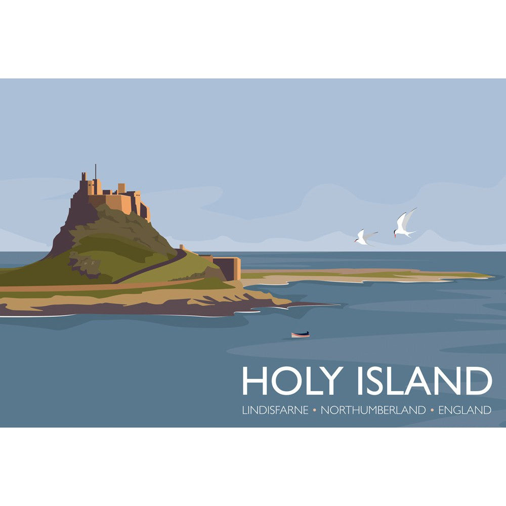 Holy Island, Lindisfarne, Northumberland 20cm x 20cm Mini Mounted Print