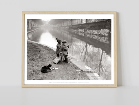 Kids Gone Fishing - 11X14inch Premium Art Print