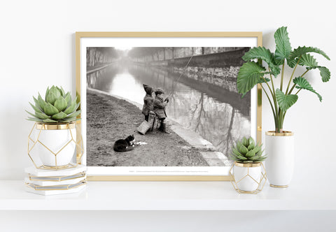 Kids Gone Fishing - 11X14inch Premium Art Print