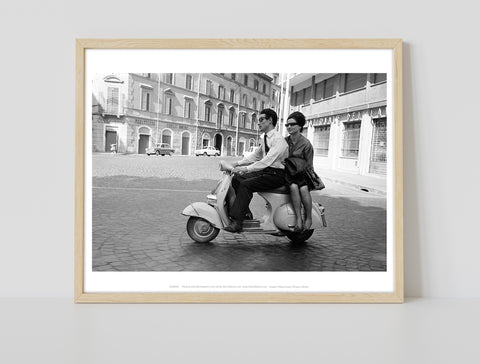 Scooter Through The City - 11X14inch Premium Art Print