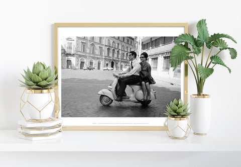 Scooter Through The City - 11X14inch Premium Art Print