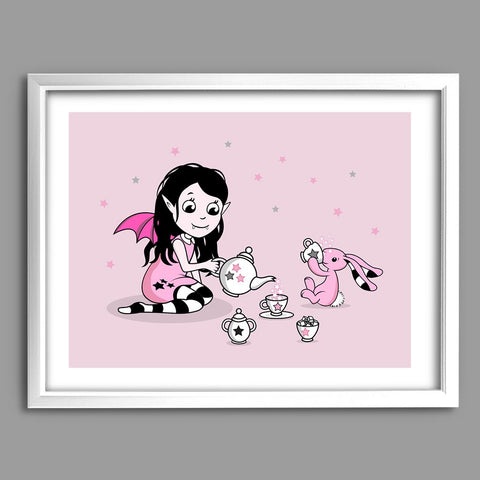 Isadora Moon and Pink Rabbit Tea Party 11x14" print