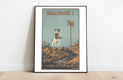 Poster - Dog On Hill, Salvage - 11X14inch Premium Art Print