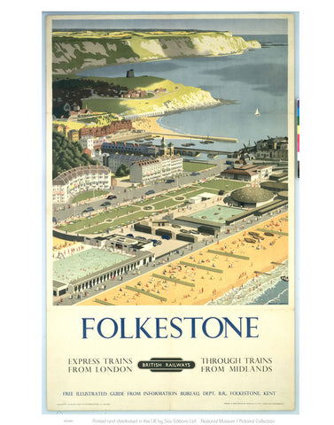 Folkestone View from the Air 24" x 32" Matte Mounted Print