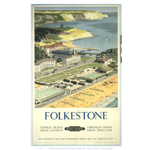 Folkestone View from the Air 24" x 32" Matte Mounted Print