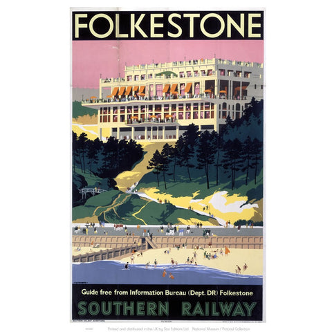 Folkestone Southern Railway 24" x 32" Matte Mounted Print