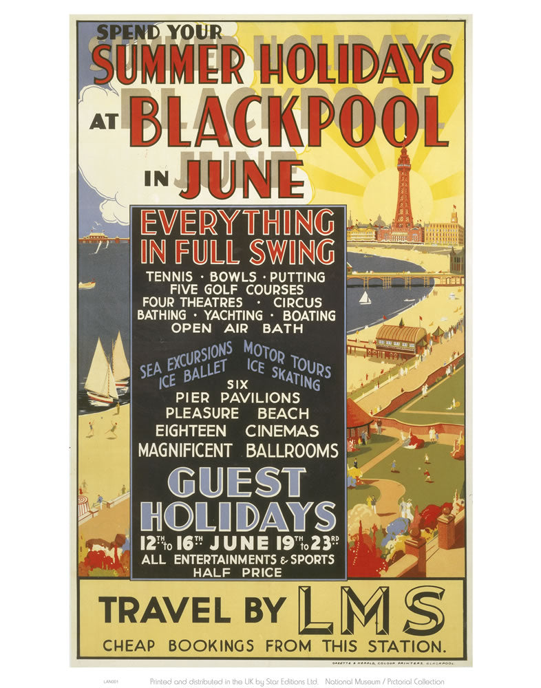 Blackpool in June 24" x 32" Matte Mounted Print