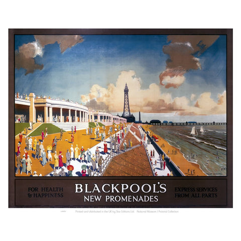 Blackpool New Promenades 24" x 32" Matte Mounted Print