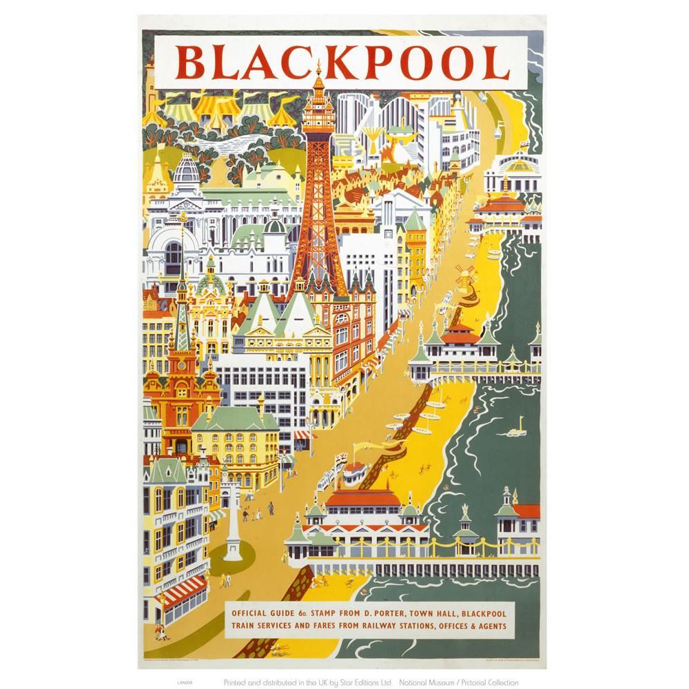 Blackpool from the air 20cm x 20cm Mini Mounted Print