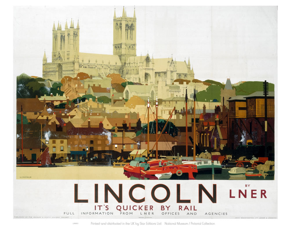 Lincoln with Boats 24" x 32" Matte Mounted Print