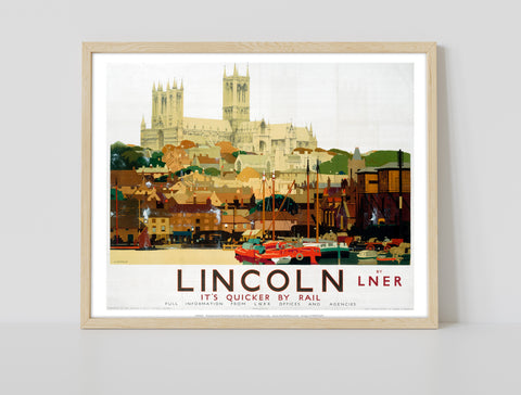 Lincoln, It's Quicker By Rail - 11X14inch Premium Art Print