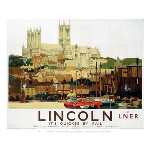 Lincoln with Boats 24" x 32" Matte Mounted Print