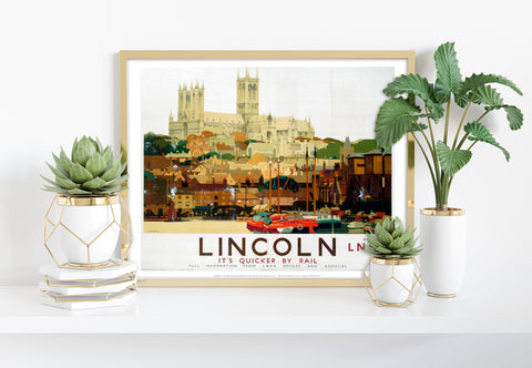 Lincoln, It's Quicker By Rail - 11X14inch Premium Art Print