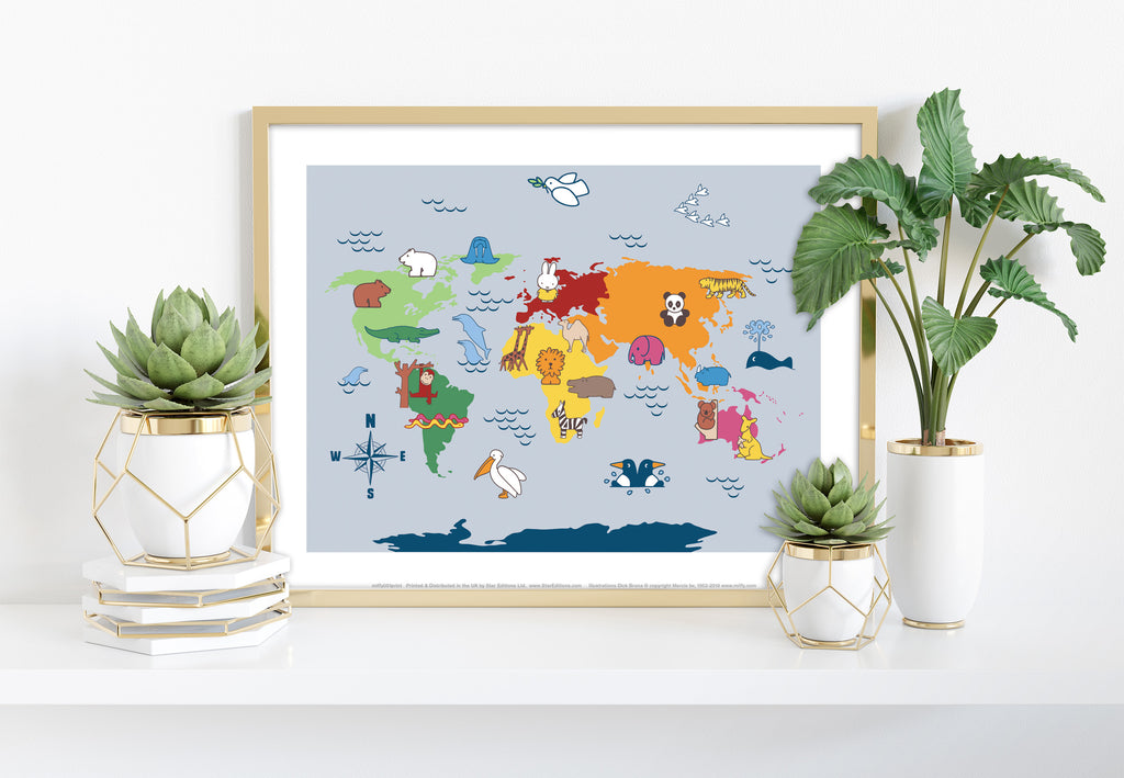 Miffy Animals Map - 11X14inch Premium Art Print