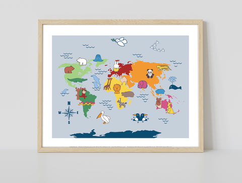 Miffy Animals Map - 11X14inch Premium Art Print