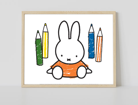 Colouring Miffy - 11X14inch Premium Art Print