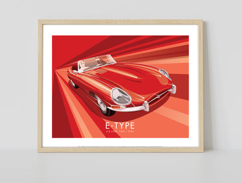 Jag E-Type By Artist Stephen Millership - Premium Art Print