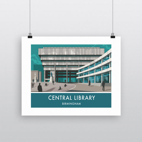 Central Library, Birmingham, West Midlands 20cm x 20cm Mini Mounted Print