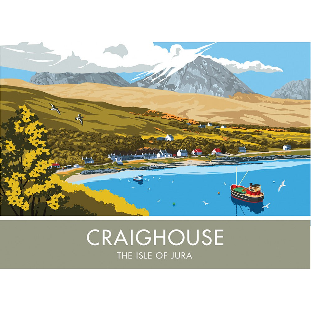 Craighouse, The Isle of Jura, Scotland 20cm x 20cm Mini Mounted Print