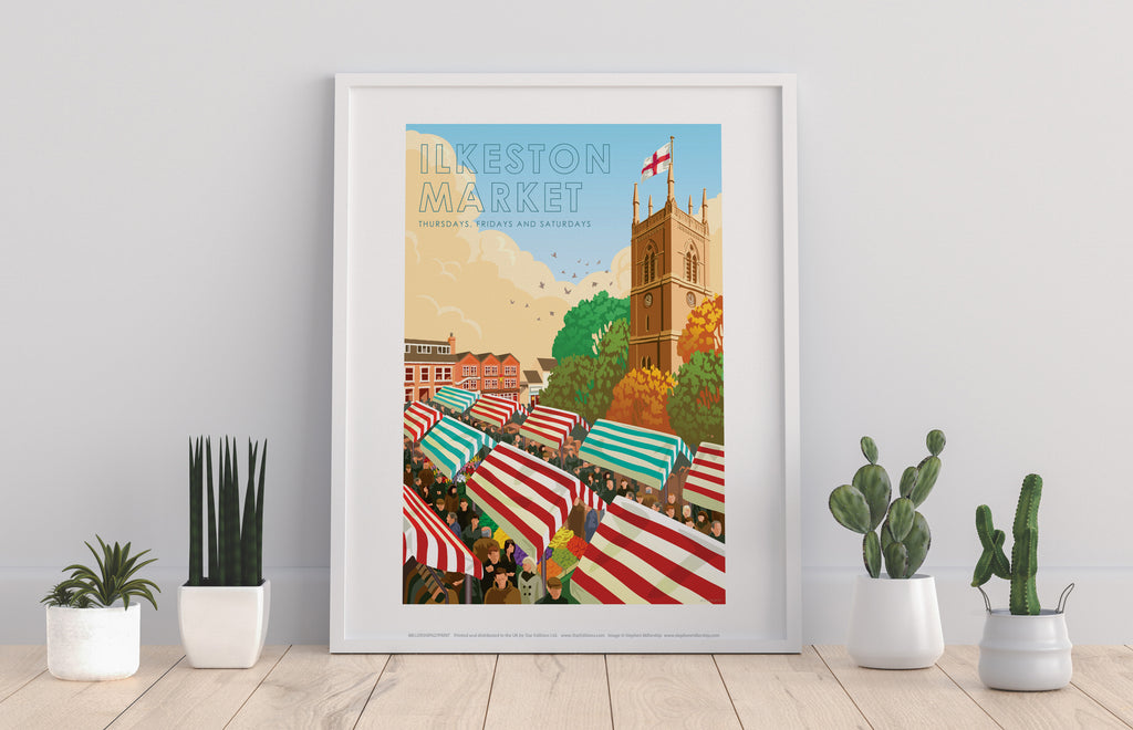 Ilkeston Market By Artist Stephen Millership - Art Print