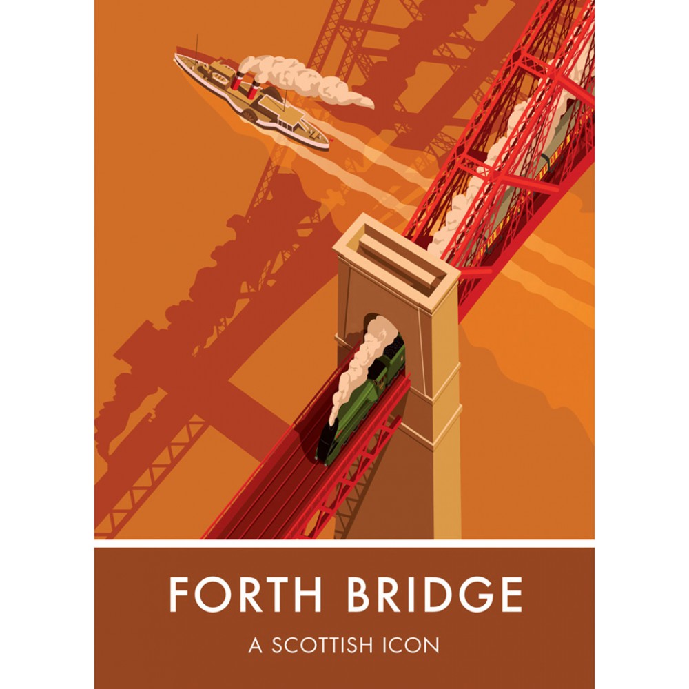 Forth Bridge, Edinburgh 20cm x 20cm Mini Mounted Print