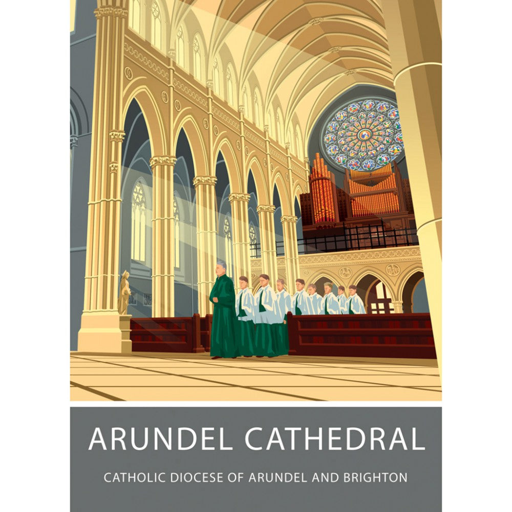 Arundel Cathedral, Arundel, Sussex 20cm x 20cm Mini Mounted Print