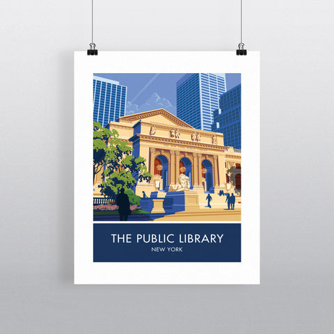 The Public Library, New York 20cm x 20cm Mini Mounted Print