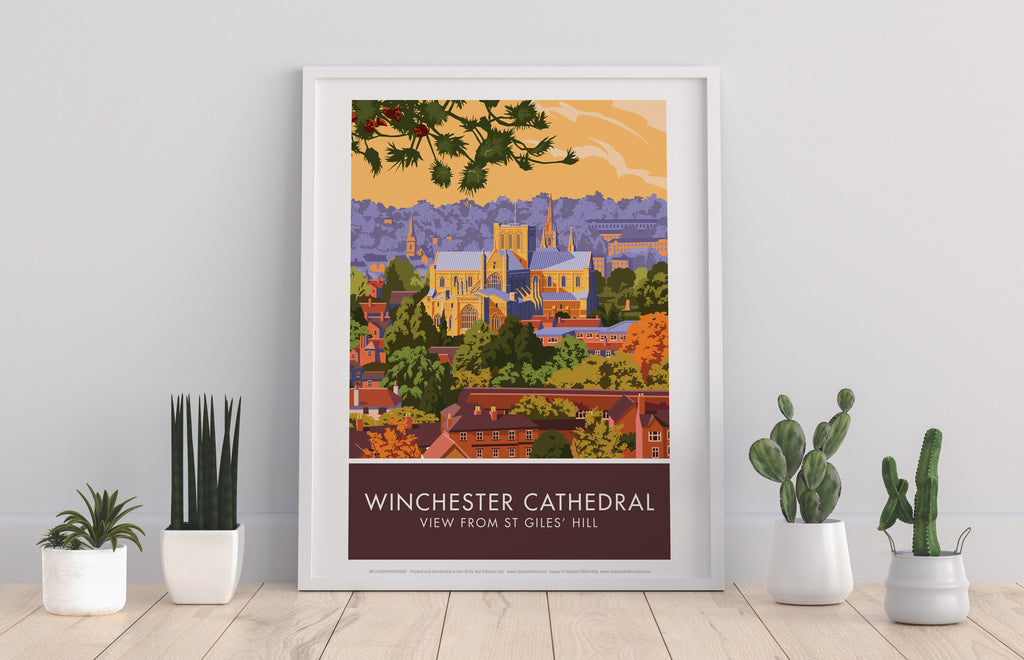 Winchester Cathedral By Artist Stephen Millership Art Print