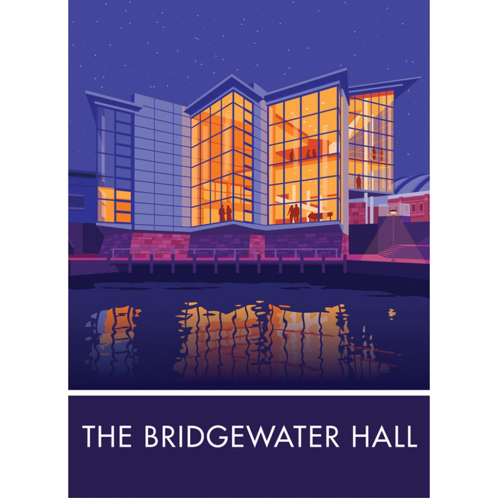 The Bridgewater Hall, Manchester, Cheshire 20cm x 20cm Mini Mounted Print