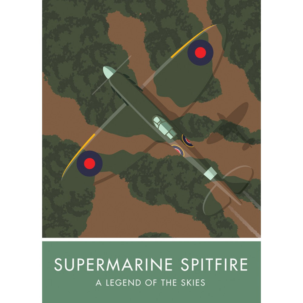 Supermarine Spitfire 20cm x 20cm Mini Mounted Print