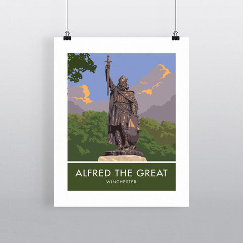 Alfred the Great, Winchester, Hampshire 20cm x 20cm Mini Mounted Print