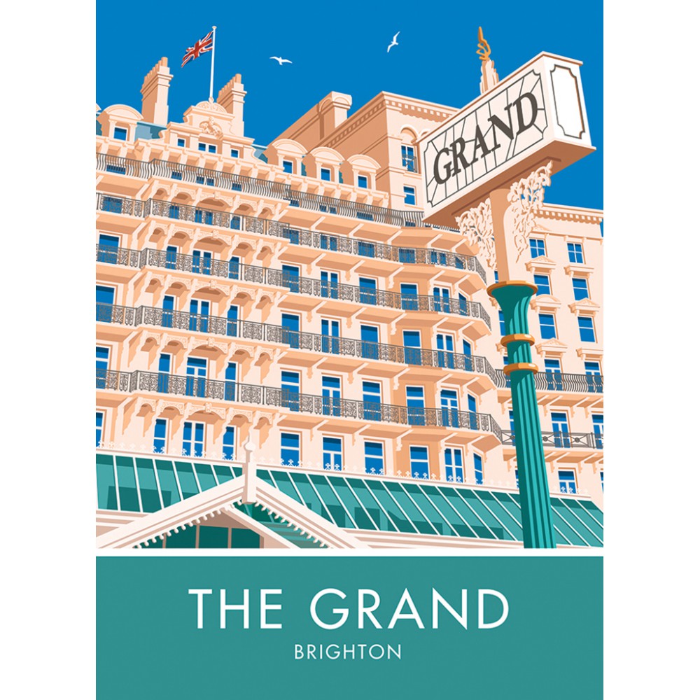 The Grand Hotel, Brighton, Sussex 20cm x 20cm Mini Mounted Print