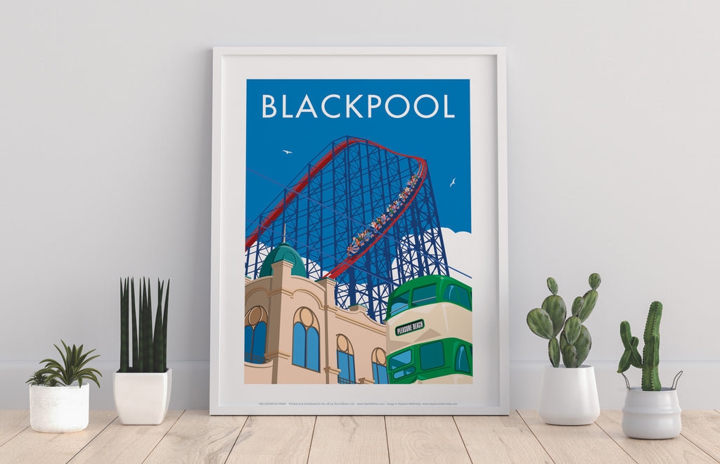 Blackpool By Artist Stephen Millership - Premium Art Print