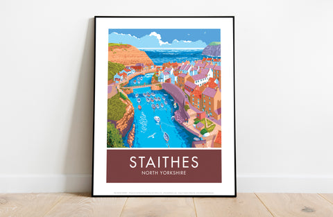 Staithes By Artist Stephen Millership - Premium Art Print