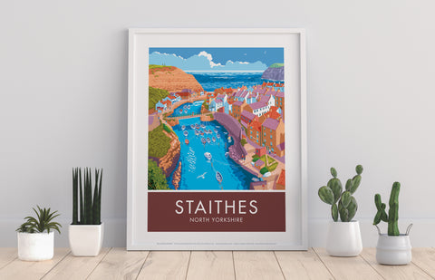 Staithes By Artist Stephen Millership - Premium Art Print