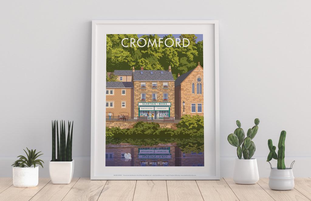 Cromford, The Mill Pond By Stephen Millership Art Print