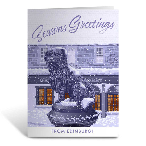 MILXMAS009 - Edinburgh, Greyfriars Bobby - Christmas Greeting Card