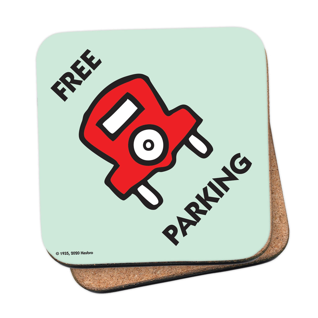 Monopoly Free Parking Square Coaster
