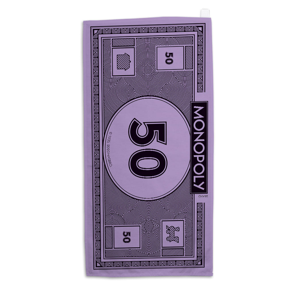 Monopoly Classic Monopoly Money $50 Tea Towel
