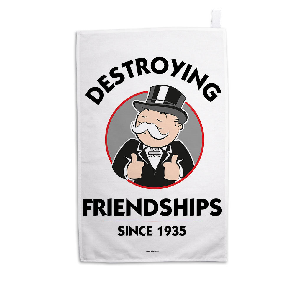 Monopoly Destroying Friendships Thumbs Up Tea Towel