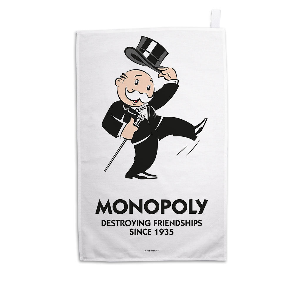 Monopoly Destroying Friendships Hat Kick Tea Towel