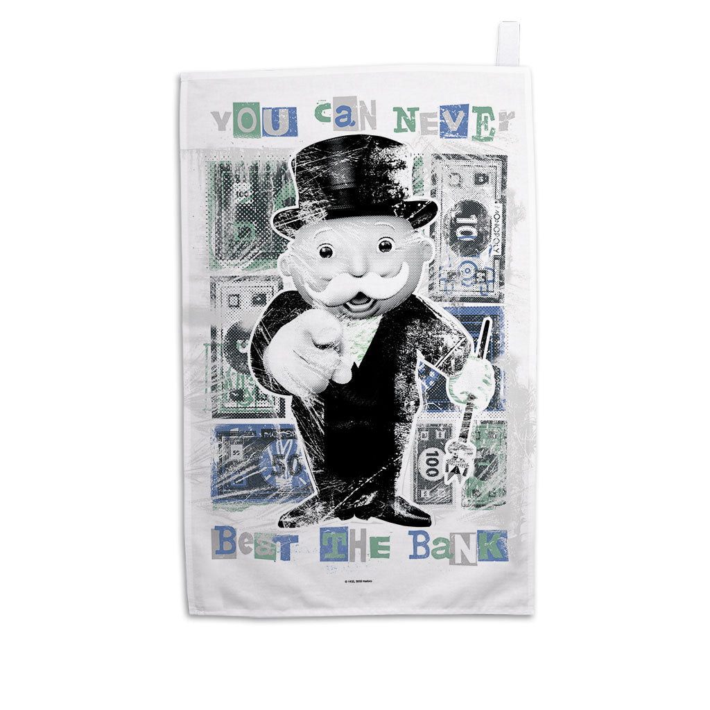 Monopoly Never Beat The Bank Retro Tea Towel
