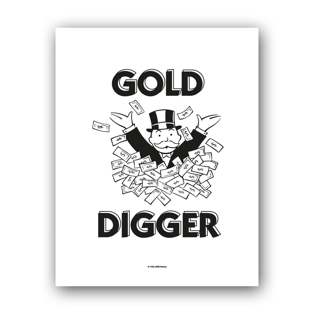 Gold Digger Money Pile 11x14inch Art Print