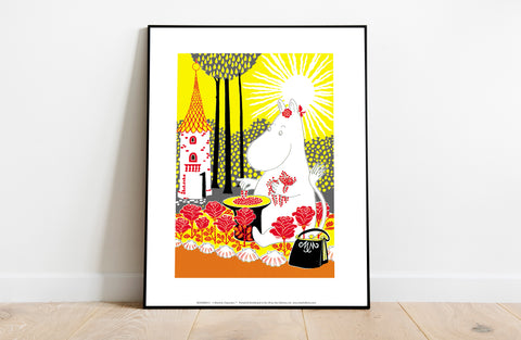 Moomin With Red Roses And Berries - 11X14inch Premium Art Print