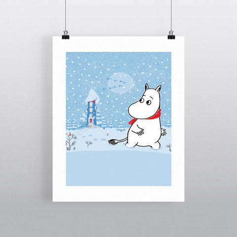 Moomintroll in the Snow 11x14 Print