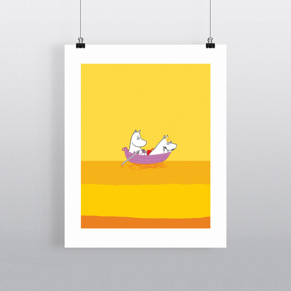 Moomintroll and Snorkmaiden on a Boat 11x14 Print