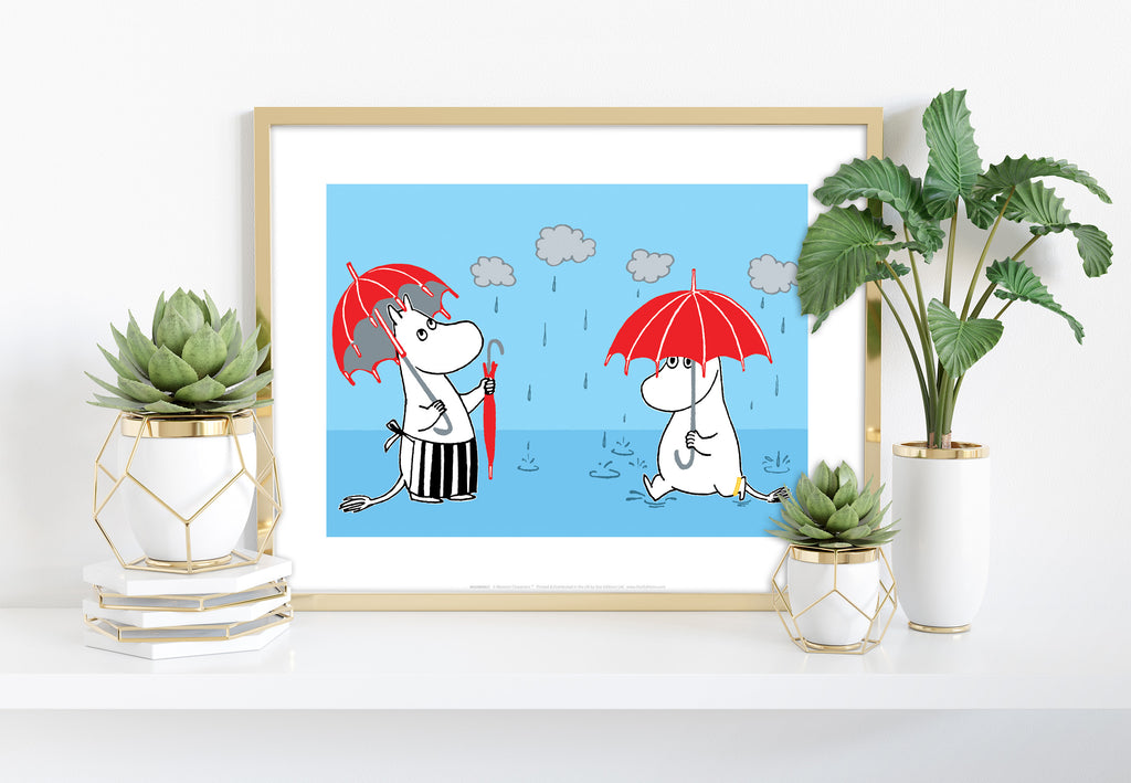 Moomin In The Rain - 11X14inch Premium Art Print